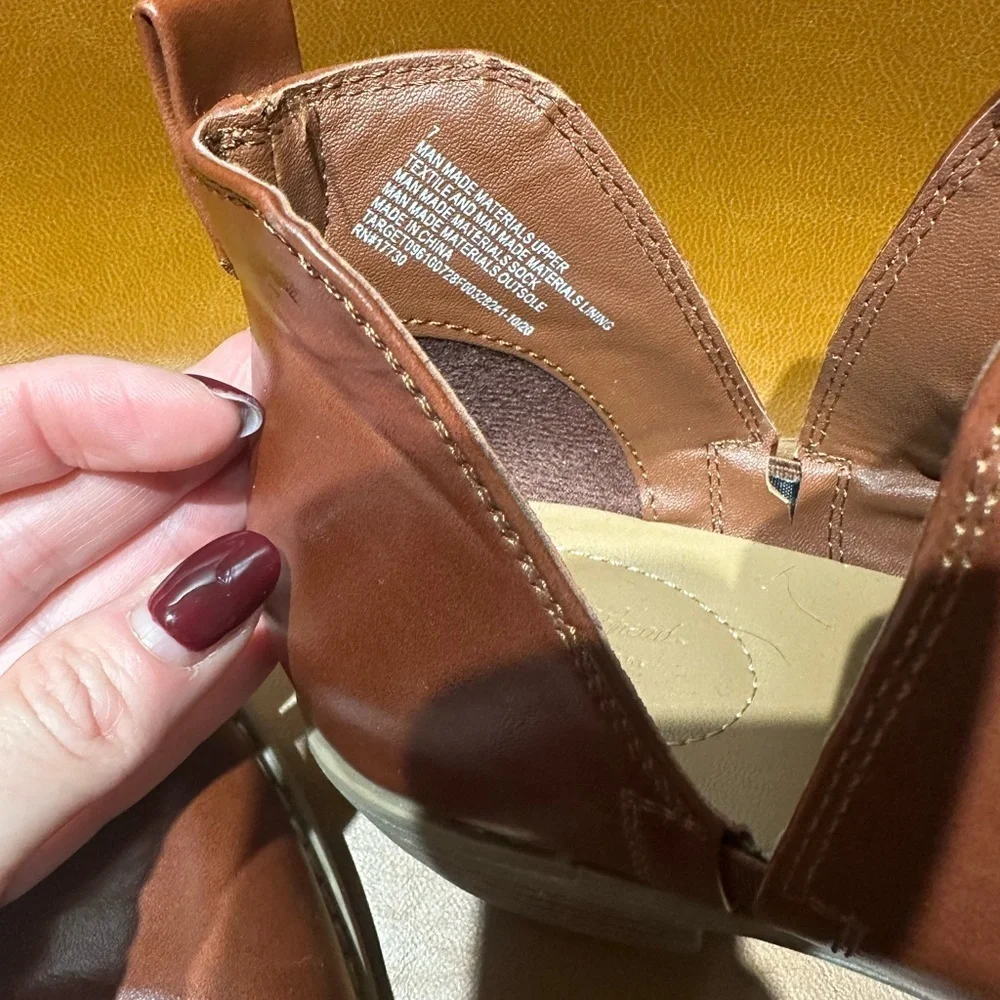 Universal Thread dark cognac booties